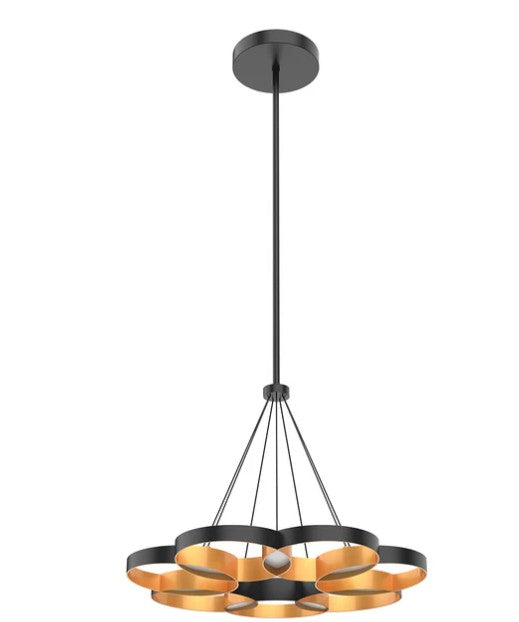 Kuzco CH90826-BK/GD Maestro 26-in Black/Gold LED Chandeliers - Atlantic Lighting