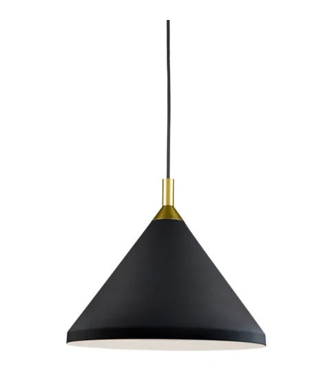 Kuzco 492814-BK/GD Dorothy 14-in Black With Gold Detail 1 Light Pendant - Atlantic Lighting