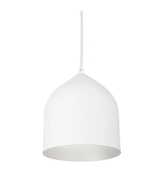 Kuzco 49108-WH/SV Helena 8-in White/Silver 1 Light Pendant - Atlantic Lighting