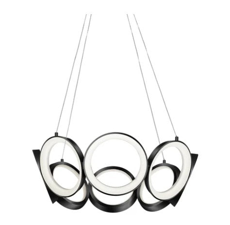 Kuzco CH94824-BK Oros 24-in Black LED Chandeliers - Atlantic Lighting