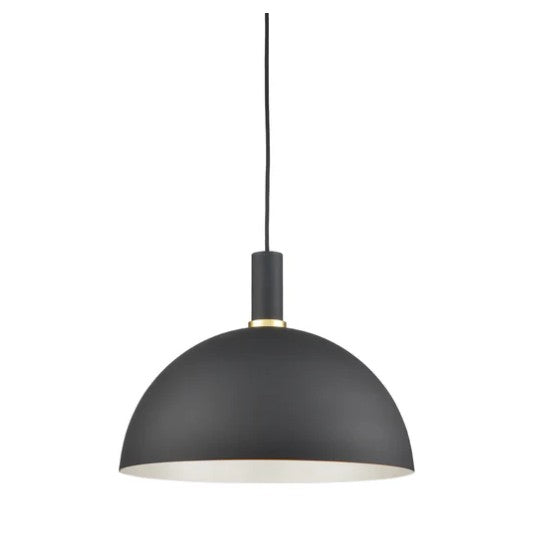 Kuzco 492316-BK/GD Archibald 16-in Black With Gold Detail 1 Light Pendant - Atlantic Lighting