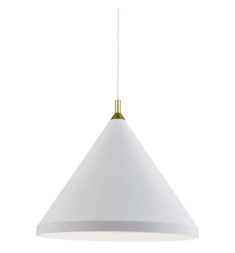 Kuzco 492824-WH/GD Dorothy 24-in White With Gold Detail 1 Light Pendant - Atlantic Lighting