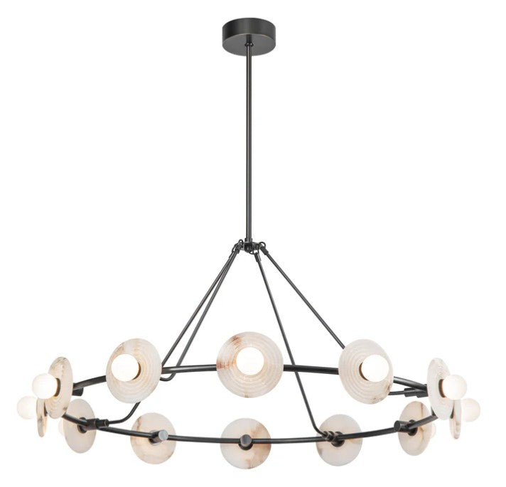 Kuzco CH346046UBAR-UNV Dahlia 46-in Urban Bronze/Alabaster LED Chandeliers - Atlantic Lighting