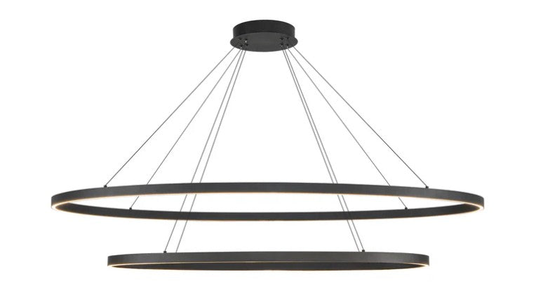 Kuzco CH79253-BK Ovale 2 Layer Black LED Chandelier - Atlantic Lighting