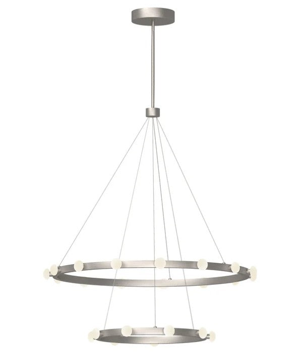 Kuzco CH63436-BN Rezz 36-in Brushed Nickel LED Chandeliers - Atlantic Lighting
