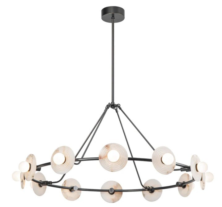 Kuzco CH346046UBAR Dahlia 46-in Urban Bronze/Alabaster LED Chandeliers - Atlantic Lighting