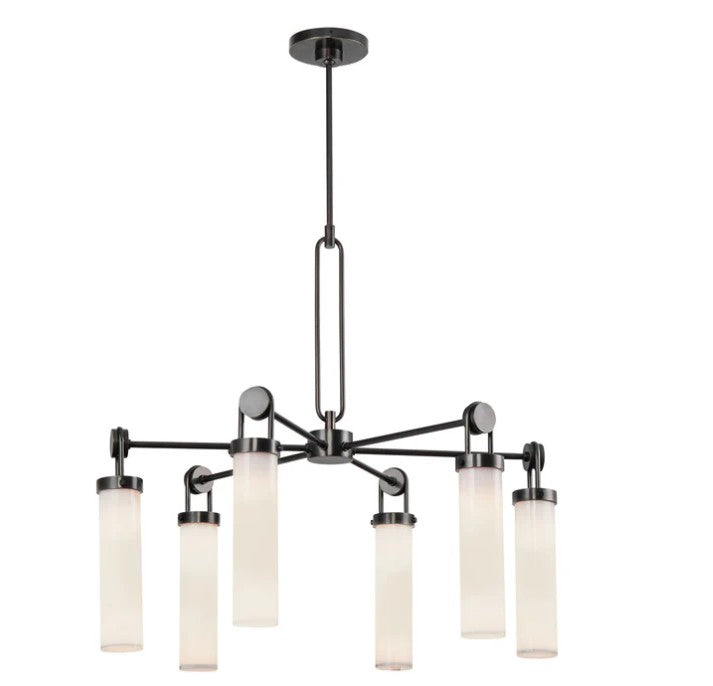 Kuzco CH355632UBGO Wynwood 32-in Urban Bronze/Glossy Opal 6 Lights Chandeliers - Atlantic Lighting