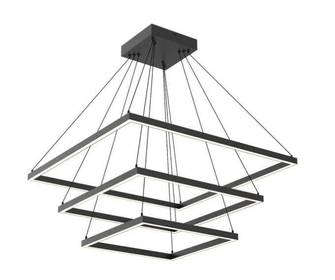 Kuzco CH88332-BK Piazza 32-in Black LED Chandeliers - Atlantic Lighting