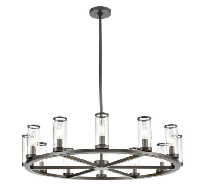 Kuzco CH309012UBCG Revolve Clear Glass/Urban Bronze 12 Lights Chandeliers - Atlantic Lighting
