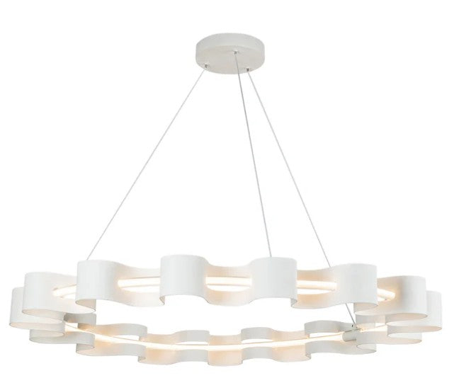 Kuzco CH18035-AW Nami 35-in Antique White LED Chandelier - Atlantic Lighting