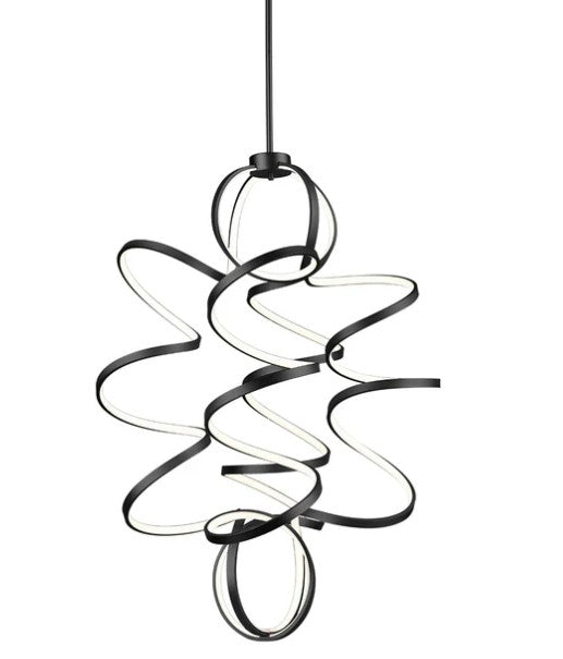 Kuzco CH93941-BK Synergy 41-in Black LED Chandeliers - Atlantic Lighting