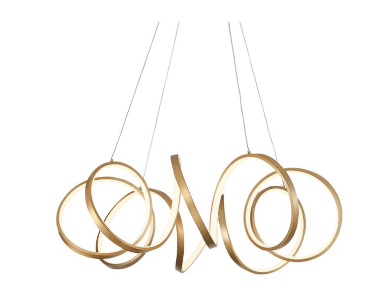 Kuzco CH93834-AN Synergy 34-in Antique Brass LED Chandeliers - Atlantic Lighting