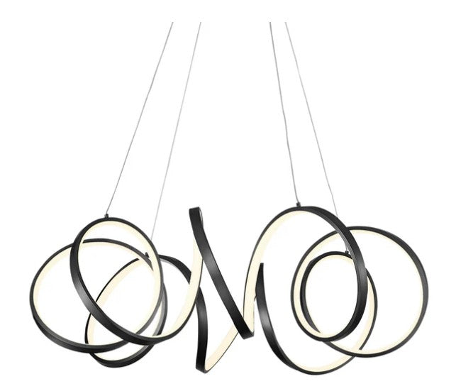 Kuzco CH93834-BK Synergy 34-in Black LED Chandeliers - Atlantic Lighting