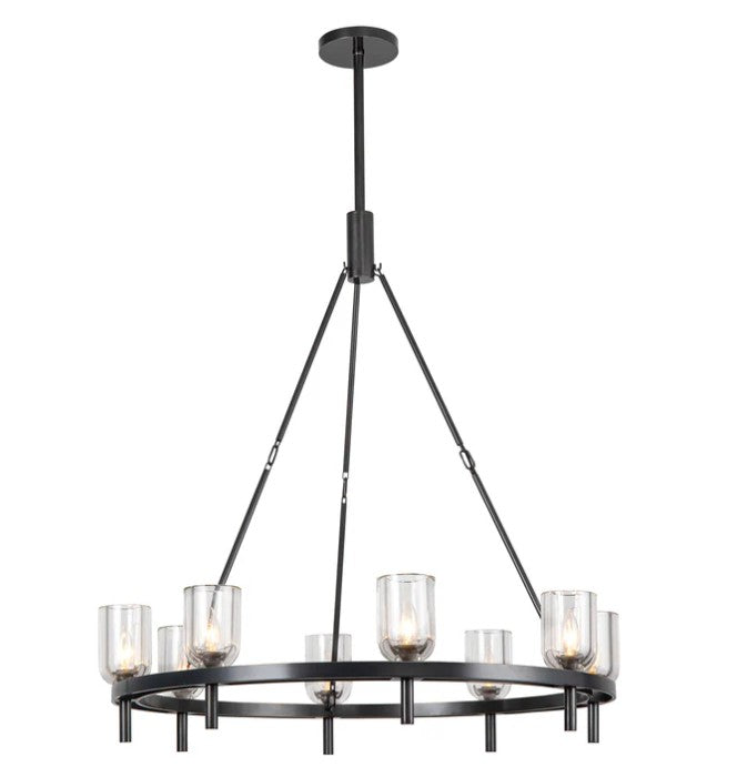 Kuzco CH338836UBCC Lucian 36-in Clear Crystal/Urban Bronze 8 Lights Chandeliers - Atlantic Lighting