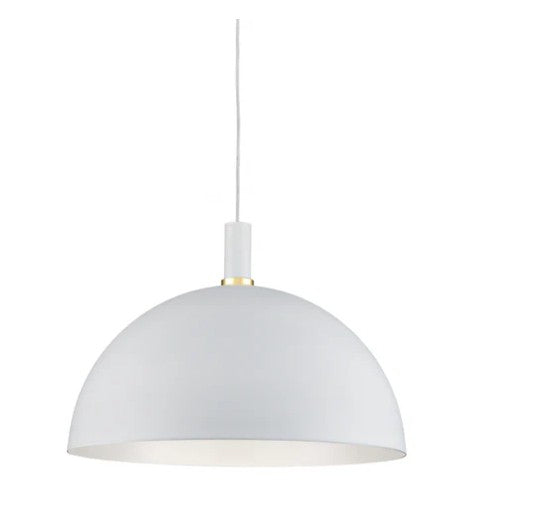 Kuzco 492324-WH/GD Archibald 24-in White With Gold Detail 1 Light Pendant - Atlantic Lighting