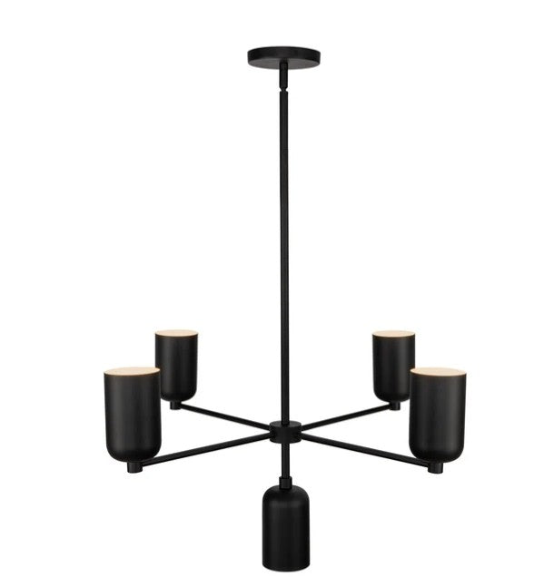 Kuzco CH57731-BK Nola 31-in Black 5 Lights Chandelier - Atlantic Lighting