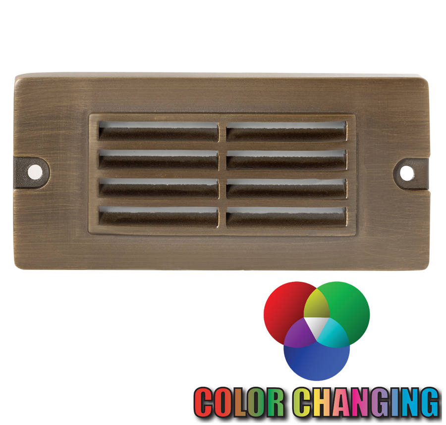 Corona CL-345-BT Antique Bronze rectangular step-light face with horizontal louvers