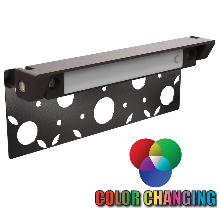 Corona CL-450-BT black linear rail light with perforated mounting bracket