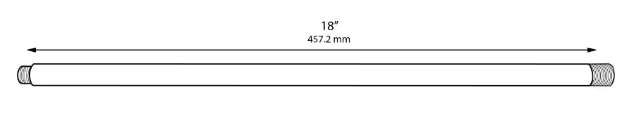 Dauer Manufacturing 490026 Dauer Solid Brass 18" Path Light Stem with Stake - Atlantic Lighting
