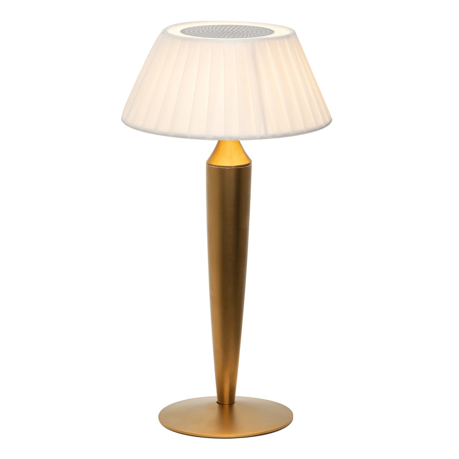 Zafferano LD1240O3 Flaminia cordless table lamp in matte gold – view 1