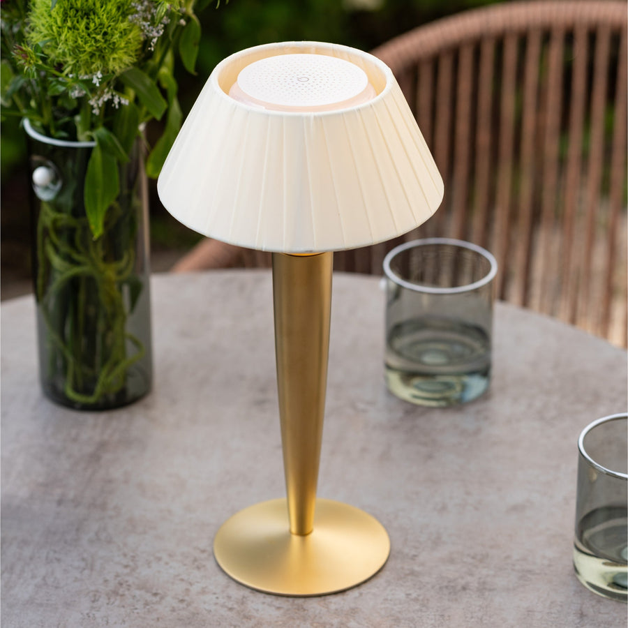 Zafferano LD1240O3 Flaminia cordless table lamp in matte gold – view 4