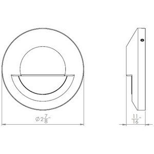 2? Surface Mount Round Step Light line drawing