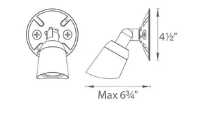 WAC Endurance Single Spot Wallpack Luminaire 120V 5000K Architectural Black WP-LED415-50-ABK