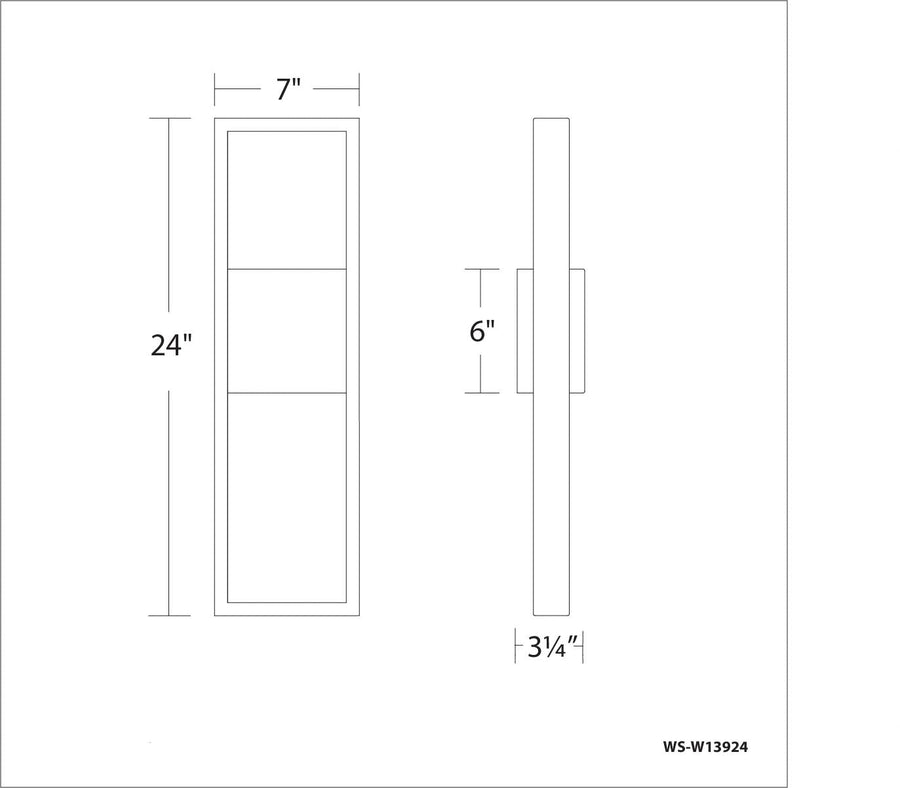 WAC WS-W13924-BK Archetype Outdoor Wall Sconce 3000K Black - Atlantic Lighting