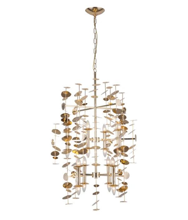 Kuzco CH340041PB Yukari 41-in Polished Brass 16 Lights Chandeliers - Atlantic Lighting