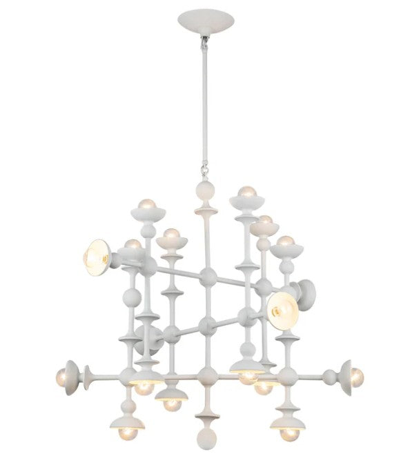 Kuzco CH328129AW Cadence 29-in Antique White 18 Lights Chandeliers - Atlantic Lighting