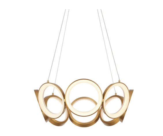 Kuzco CH94824-AN Oros 24-in Antique Brass LED Chandeliers - Atlantic Lighting