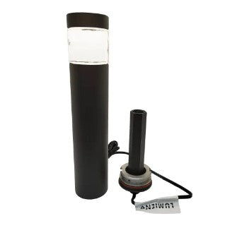 Lumien Black Aluminum Flat Top Bollard, Modular (Micro Module Not Included)