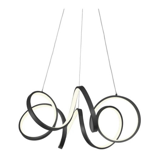Kuzco CH93824-BK Synergy 24-in Black LED Chandeliers - Atlantic Lighting