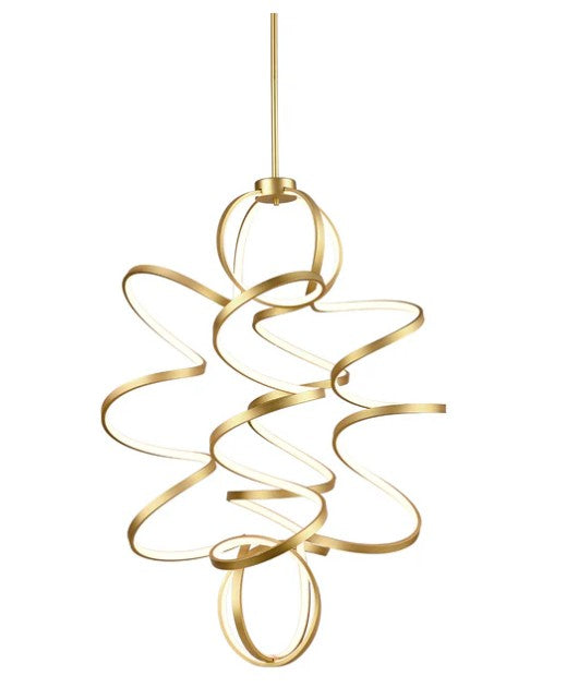 Kuzco CH93941-AN Synergy 41-in Antique Brass LED Chandeliers - Atlantic Lighting