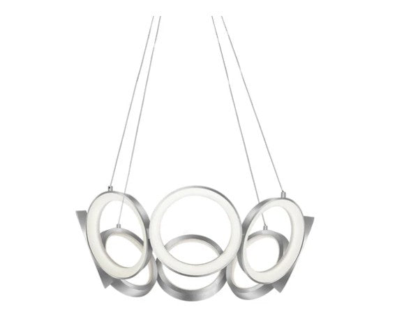 Kuzco CH94824-AS Oros 24-in Antique Silver LED Chandeliers - Atlantic Lighting