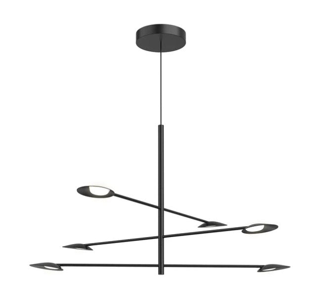 Kuzco CH90136-BK Rotaire 36-in Black LED Chandeliers - Atlantic Lighting