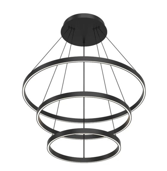 Kuzco CH87332-BK Cerchio 32-in Black LED Chandeliers - Atlantic Lighting