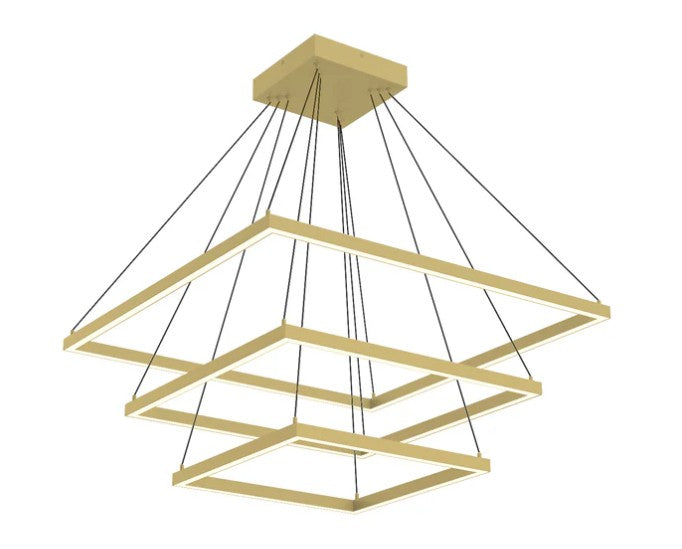 Kuzco CH88332-BG Piazza 32-in Brushed Gold LED Chandeliers - Atlantic Lighting