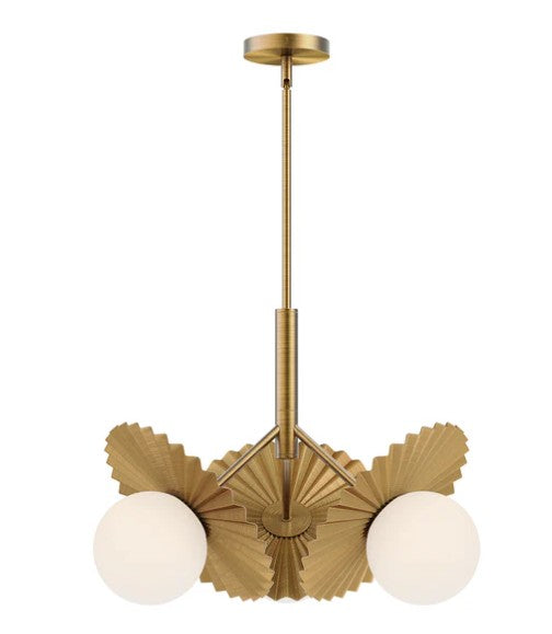 Kuzco CH501322BGOP Plume 21-in Brushed Gold/Opal Glass 3 Lights Chandeliers - Atlantic Lighting
