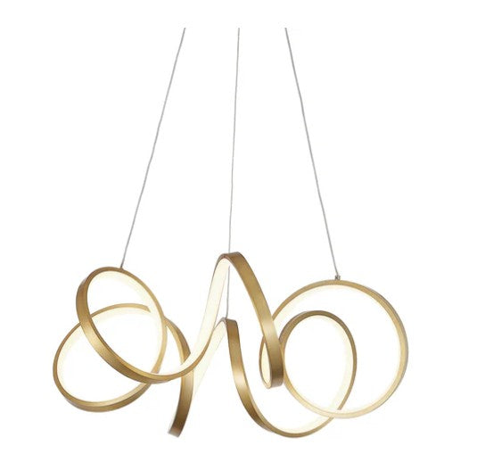 Kuzco CH93824-AN Synergy 24-in Antique Brass LED Chandeliers - Atlantic Lighting