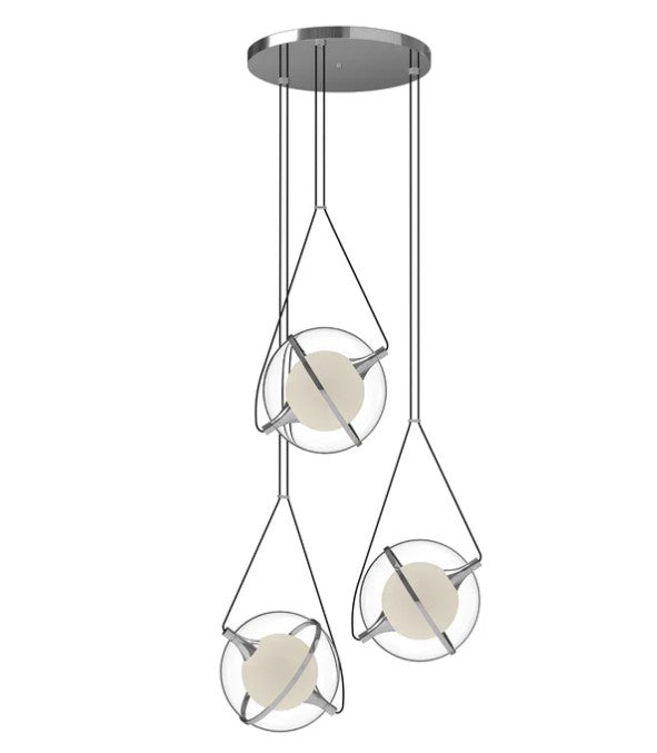 Kuzco CH76728-CH Aries 28-in Chrome LED Chandeliers - Atlantic Lighting