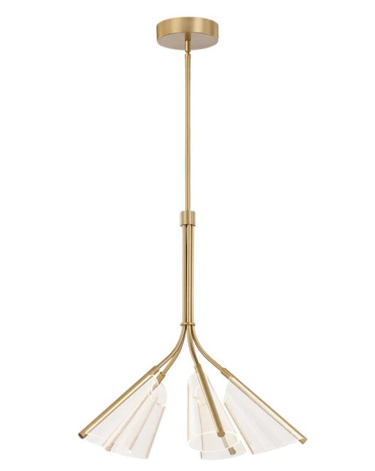 Kuzco CH62628-BG/LG Mulberry 28-in Brushed Gold/Light Guide LED Chandeliers - Atlantic Lighting