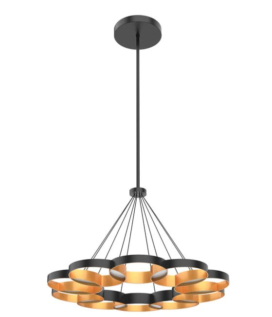Kuzco CH90833-BK/GD Maestro 33-in Black/Gold LED Chandeliers - Atlantic Lighting