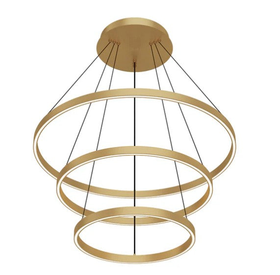 Kuzco CH87332-BG Cerchio 32-in Brushed Gold LED Chandeliers - Atlantic Lighting