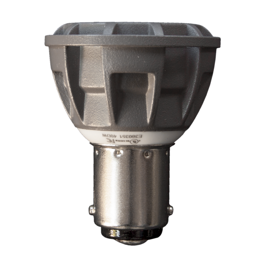 Brilliance AR11 LED lamp side view with double-contact bayonet base