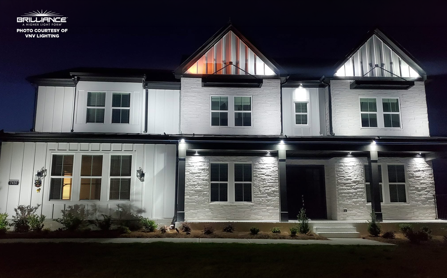 Brilliance Chameleon MR16 color-changing landscape lighting installation by VNV Lighting