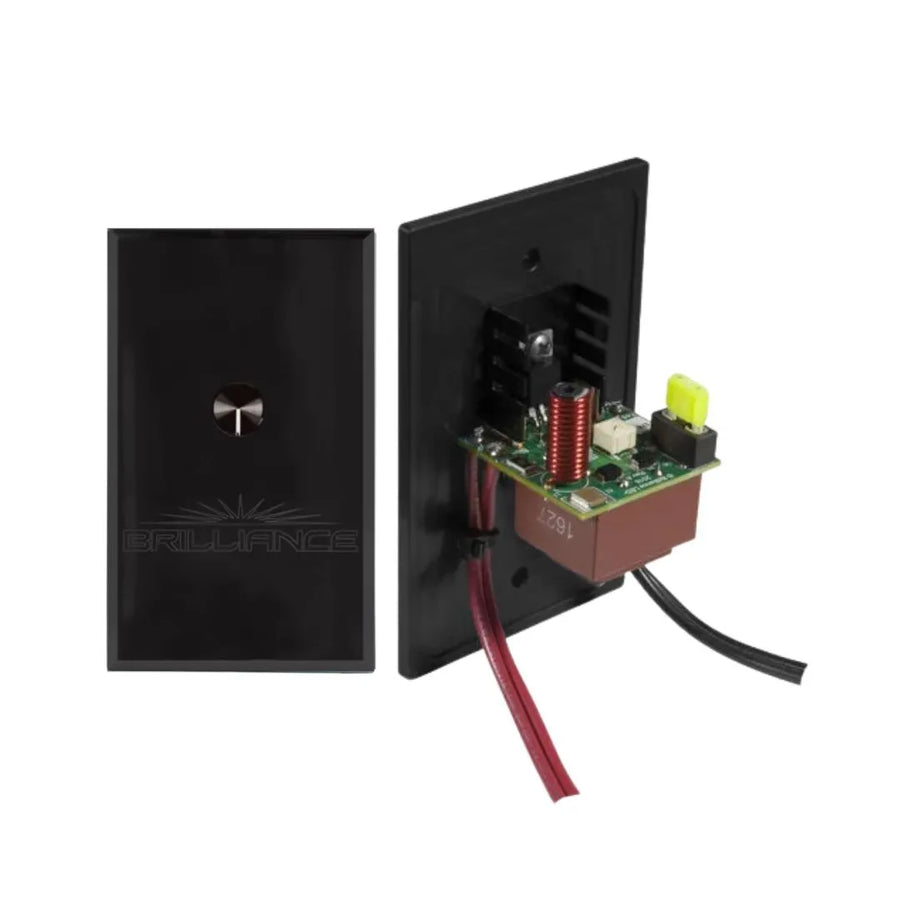 Brilliance 12VAC LED dimmer front cover and rear housing views