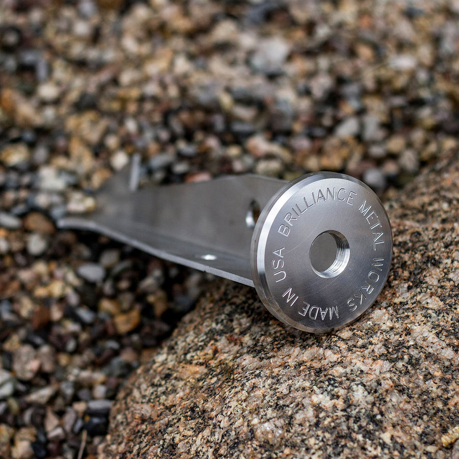 Brilliance Impaler stainless steel fixture stake installed in the ground