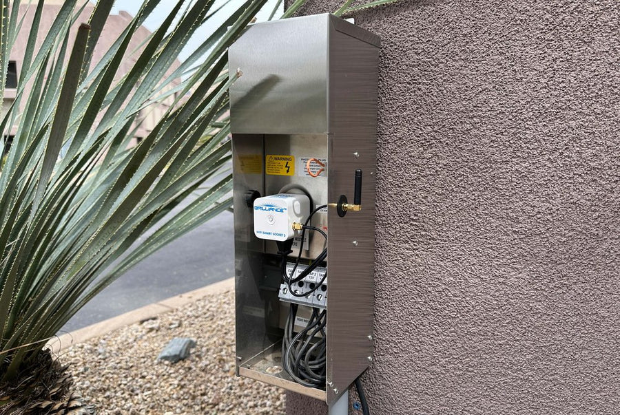 Brilliance Smart Socket 3.0 installed with a landscape lighting transformer