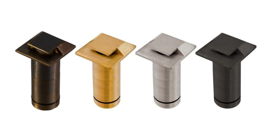Brilliance VB-10 square eyebrow fixtures; weathered brass shown at left